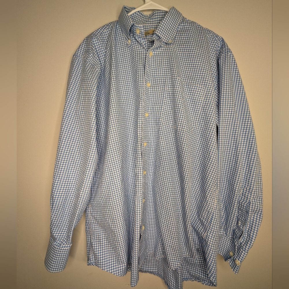 Peter Millar Blue Checkered Men's Shirt